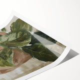 Abstract figurative rolled print artwork featuring vibrant colors and dynamic shapes, showcasing modern artistic expression. Ideal for contemporary decor and stylish interiors.