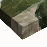 Close-up of an abstract figurative stretched canvas art piece showcasing vibrant colors and dynamic shapes, ideal for modern decor and artistic expression.