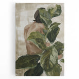 Abstract figurative stretched canvas artwork showcasing vibrant colors and fluid shapes, perfect for modern home decor. Ideal for adding a contemporary touch to living spaces.