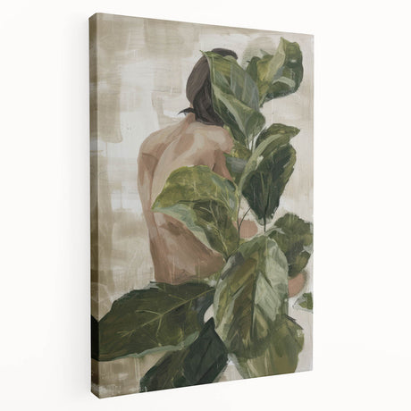 Abstract figurative stretched canvas artwork showcasing vibrant colors and dynamic shapes, perfect for modern home decor. Ideal for enhancing artistic spaces.