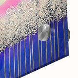 Close-up of an abstract landscape design on acrylic glass, showcasing vibrant colors and intricate textures, perfect for modern home decor. This artwork adds a contemporary touch to any space.