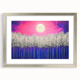 Abstract landscape frame with a silver finish and matting, showcasing a contemporary design ideal for modern decor, enhancing any living space with elegance.