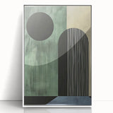 Framed abstract minimalist wall art featuring a white acrylic design, showcasing clean lines and a modern aesthetic, perfect for contemporary home decor.
