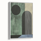 Framed abstract minimalist wall art in white, showcasing soft textures and clean lines, perfect for modern home decor. Side view highlights its elegant design and simplicity.