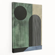 Abstract minimalist wall art canvas featuring a soft color palette of muted blues and grays, showcasing gentle organic shapes and a sleek side view, ideal for modern decor.