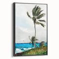 Palm Tree, Nassau Realism Art Print - Tropical Coastal Canvas Decor