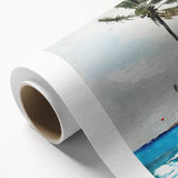 Palm Tree, Nassau Realism Art Print - Tropical Coastal Canvas Decor