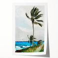Palm Tree, Nassau Realism Art Print - Tropical Coastal Canvas Decor