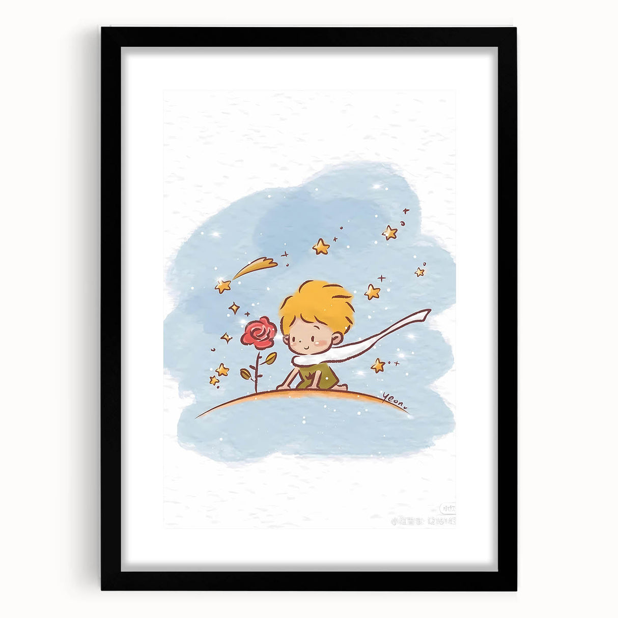 Little Prince & Rose Girls Room Wall Art - Dreamy Kids Decor