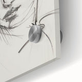 Abstract figurative acrylic artwork displayed on glass, showcasing vibrant hues and intricate brushwork, perfect for modern home decor. This close-up captures the depth and texture of the piece, highlighting its artistic flair and visual impact.