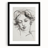 Abstract figurative black frame showcasing a modern art piece, featuring bold colors and dynamic shapes, perfect for contemporary home decor.