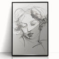 Framed abstract figurative artwork showcasing a modern black design, highlighting fluid shapes and lines, perfect for contemporary decor. Ideal for enhancing living spaces with a touch of elegance.