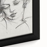 Close-up of an abstract figurative framed canvas artwork showcasing vibrant colors and intricate textures, ideal for modern home decor with artistic flair.