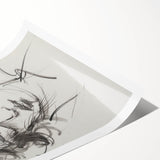 Abstract figurative rolled print showcasing vibrant colors and dynamic shapes, emphasizing modern art aesthetics, packaged securely for safe delivery.