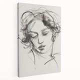 Abstract figurative stretched canvas artwork showcasing vibrant colors and dynamic shapes, displayed in a side view, perfect for modern home decor.