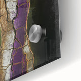 Close-up of an abstract floral acrylic artwork on glass, showcasing vibrant colors and intricate details, perfect for modern home decor and artistic expression.