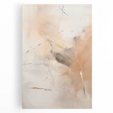 Abstract minimalist wall art on stretched canvas showcasing soft pastel colors and geometric shapes, ideal for modern home decor and artistic interiors.