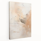 Minimalist abstract wall art on stretched canvas, showcasing soft pastel colors and geometric shapes, perfect for modern home decor or office space.