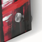 Modern Abstract Wall Art – Bold Red & Black Minimalist Canvas Print