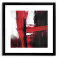 Modern Abstract Wall Art – Bold Red & Black Minimalist Canvas Print