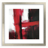 Modern Abstract Wall Art – Bold Red & Black Minimalist Canvas Print