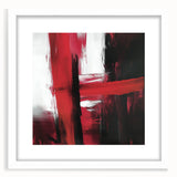 Modern Abstract Wall Art – Bold Red & Black Minimalist Canvas Print