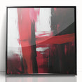 Modern Abstract Wall Art – Bold Red & Black Minimalist Canvas Print