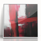 Modern Abstract Wall Art – Bold Red & Black Minimalist Canvas Print