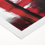 Modern Abstract Wall Art – Bold Red & Black Minimalist Canvas Print