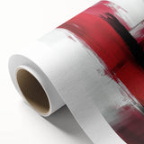 Modern Abstract Wall Art – Bold Red & Black Minimalist Canvas Print