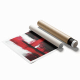 Modern Abstract Wall Art – Bold Red & Black Minimalist Canvas Print