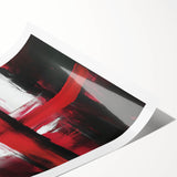 Modern Abstract Wall Art – Bold Red & Black Minimalist Canvas Print