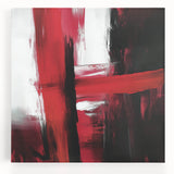 Modern Abstract Wall Art – Bold Red & Black Minimalist Canvas Print