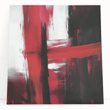 Modern Abstract Wall Art – Bold Red & Black Minimalist Canvas Print