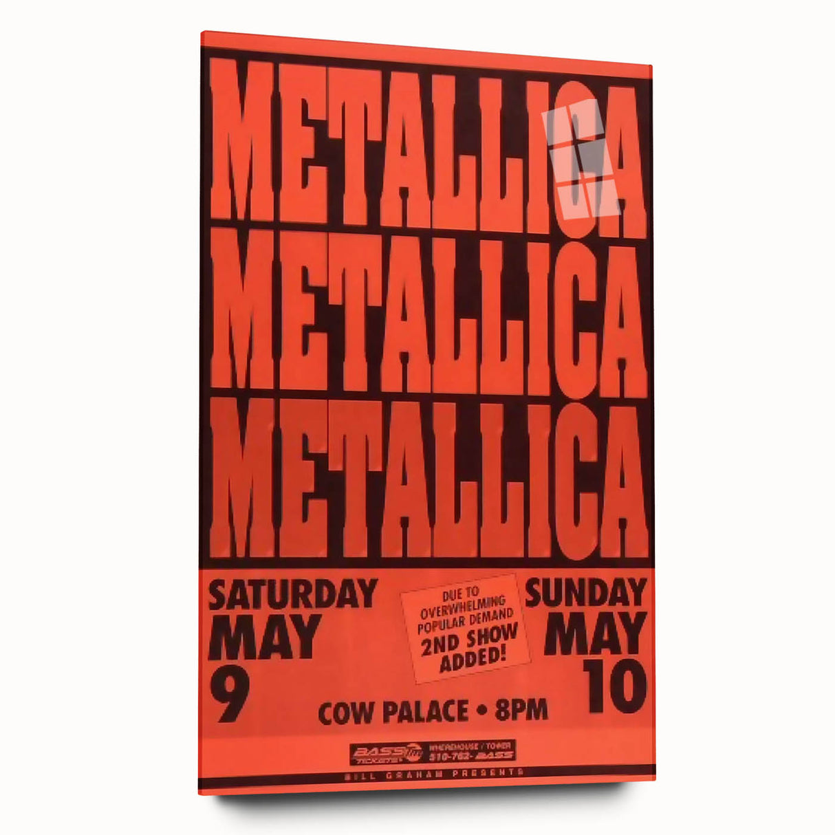Metallica 1980s Concert Poster - Cow Palace Shows