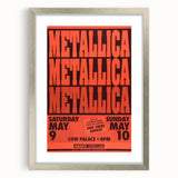 Metallica 1980s Concert Poster - Cow Palace Shows