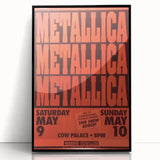 Metallica 1980s Concert Poster - Cow Palace Shows