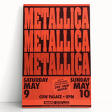 Metallica 1980s Concert Poster - Cow Palace Shows