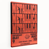 Metallica 1980s Concert Poster - Cow Palace Shows