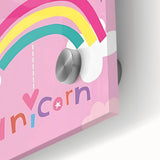 Magical Unicorn & Rainbow Girls Room Wall Art - Kids Fantasy Decor