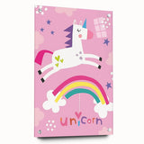 Magical Unicorn & Rainbow Girls Room Wall Art - Kids Fantasy Decor