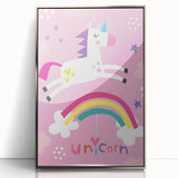 Magical Unicorn & Rainbow Girls Room Wall Art - Kids Fantasy Decor