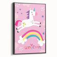 Magical Unicorn & Rainbow Girls Room Wall Art - Kids Fantasy Decor