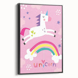 Magical Unicorn & Rainbow Girls Room Wall Art - Kids Fantasy Decor