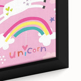 Magical Unicorn & Rainbow Girls Room Wall Art - Kids Fantasy Decor