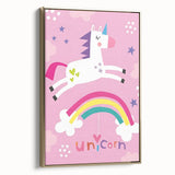 Magical Unicorn & Rainbow Girls Room Wall Art - Kids Fantasy Decor