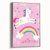 Magical Unicorn & Rainbow Girls Room Wall Art - Kids Fantasy Decor
