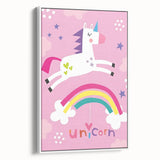 Magical Unicorn & Rainbow Girls Room Wall Art - Kids Fantasy Decor