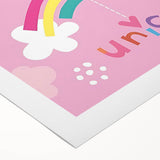Magical Unicorn & Rainbow Girls Room Wall Art - Kids Fantasy Decor