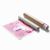 Magical Unicorn & Rainbow Girls Room Wall Art - Kids Fantasy Decor